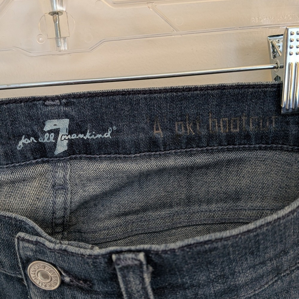 7 For All Mankind A Pocket Bootcut Jeans Dark Wash Blue Size 28 Women Denim 7FAM - Picture 3 of 8